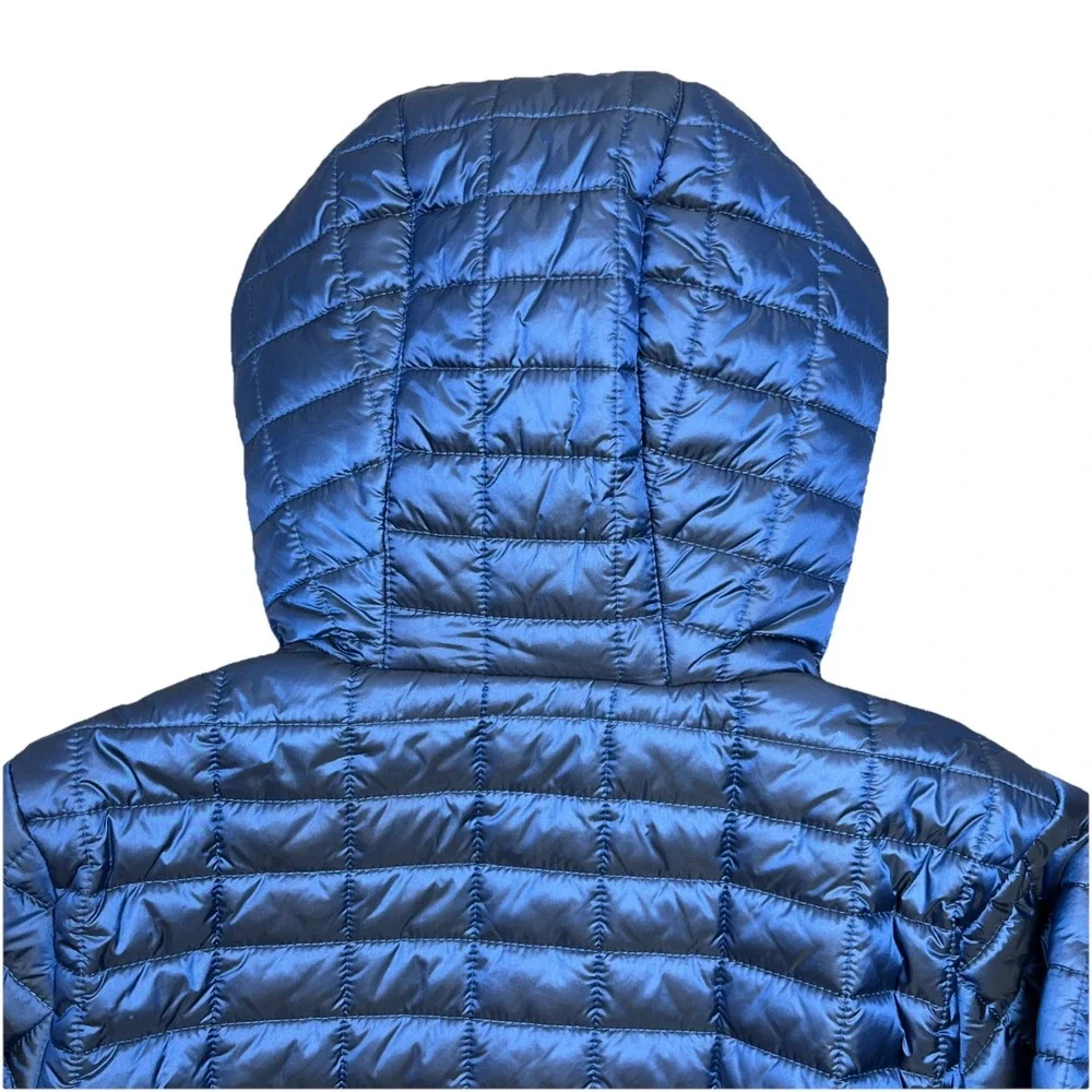 Cat &‎ Jack Youth Full Zip Hooded Fleece Quilted Puffer Jacket Glossy Blue Large